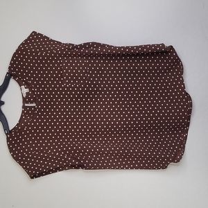 Women Blouse -Brown with white dots XL